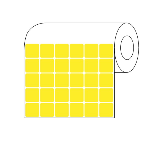 Direct Thermal Slide Label, 15/16" x 15/16", 6 Across Yellow